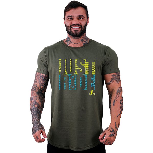 Camiseta Longline MXD Conceito MTB Mountain Bike Just Ride Apenas Um Passeio