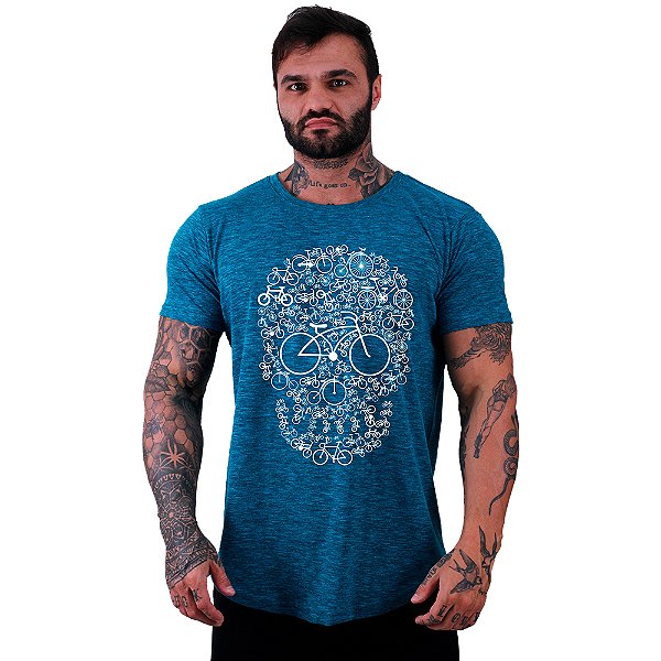 Camiseta Longline Manga Curta MXD Conceito Caveira Bike MTB