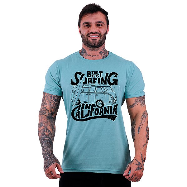 Camiseta Tradicional Masculina Manga Curta MXD Conceito SURF The Best Surfing In California