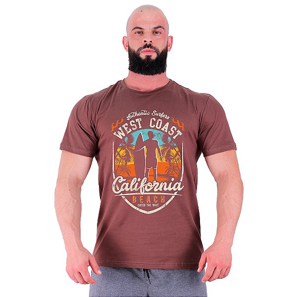 Camiseta Tradicional Masculina Manga Curta MXD Conceito SURF West Coast California Beach