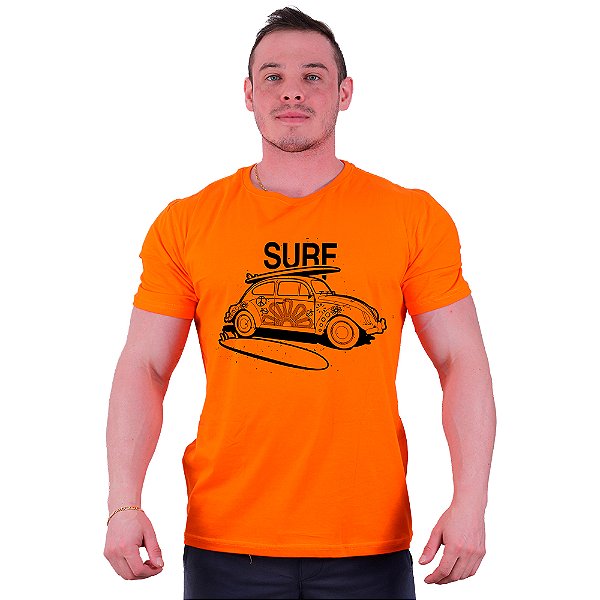 Camiseta Tradicional Masculina Manga Curta MXD Conceito SURF Fusca Praiano