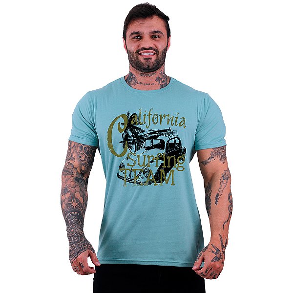 Camiseta Tradicional Masculina Manga Curta MXD Conceito SURF California Surfing Time