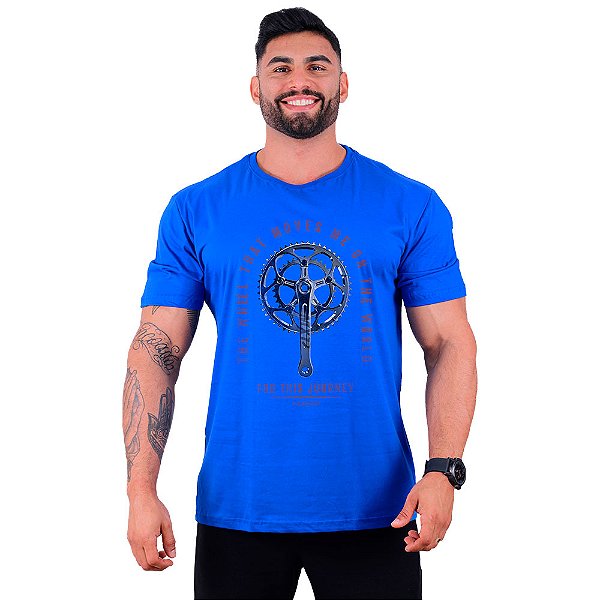 Camiseta Tradicional Masculina Manga Curta MXD Conceito MTB The Wheel That Moves Me On The World