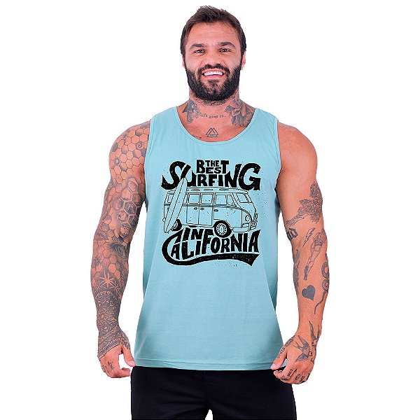 Regata Clássica Estampado Masculina MXD Conceito SURF The Best Surfing In Califórnia