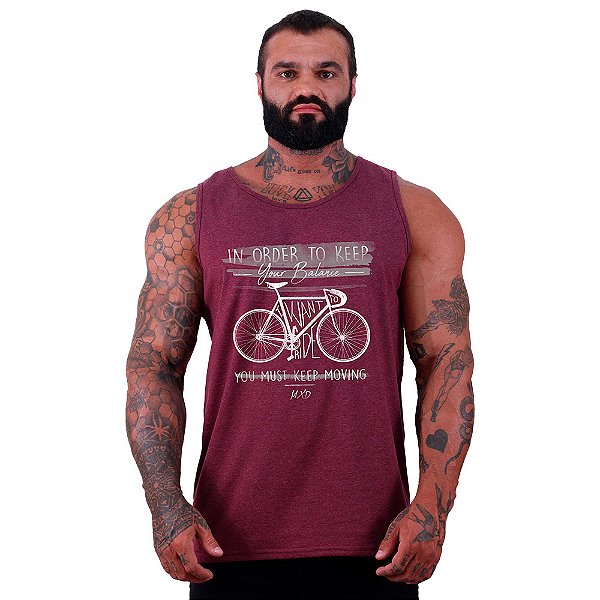 Regata Clássica Masculina MXD Conceito MTB In Order To Keep Your Balance You Must Keep Moving