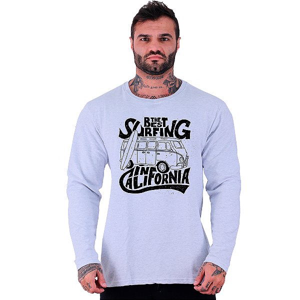 Camiseta Manga Longa Moletinho MXD Conceito SURF The Best Surfing In California