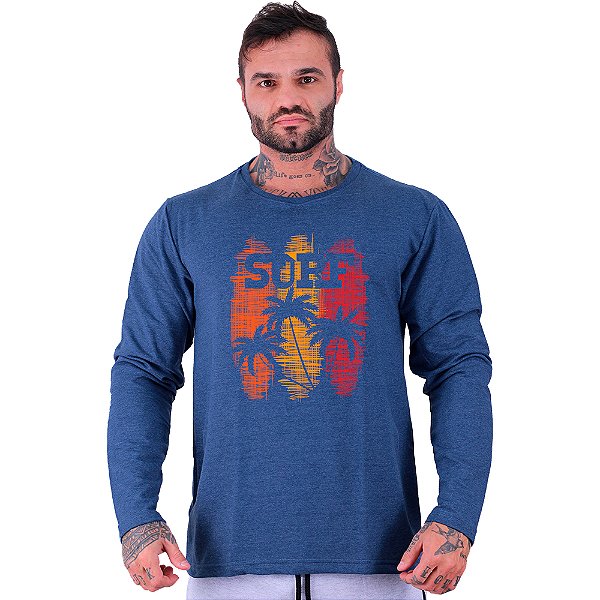 Camiseta Manga Longa Moletinho MXD Conceito SURF Coqueiro