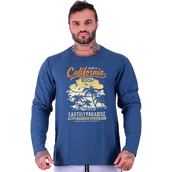 Camiseta Manga Longa Moletinho MXD Conceito SURF Earthly Paradise