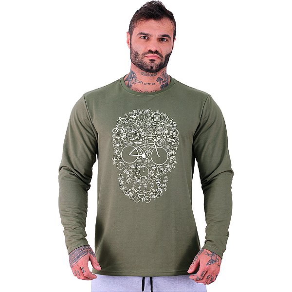 Camiseta Manga Longa Moletinho MXD Conceito MTB Caveira