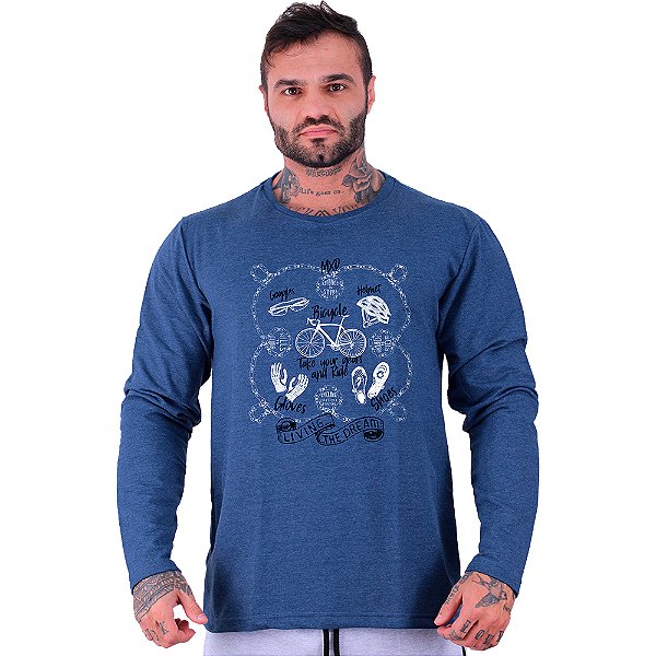 Camiseta Manga Longa Moletinho MXD Conceito MTB Living The Dream