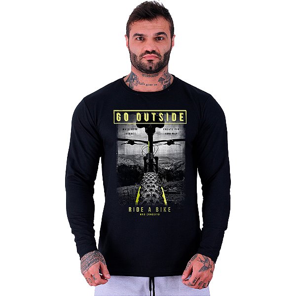 Camiseta Manga Longa Moletinho MXD Conceito MTB Go Outside