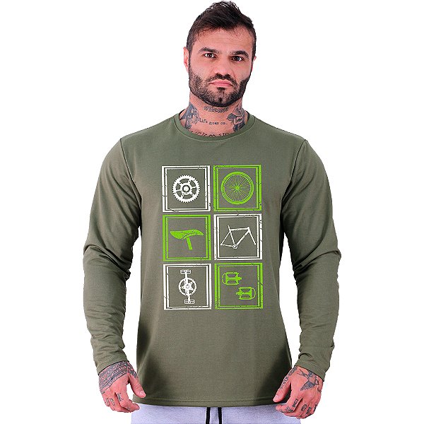 Camiseta Manga Longa Moletinho MXD Conceito MTB Peças De Bike