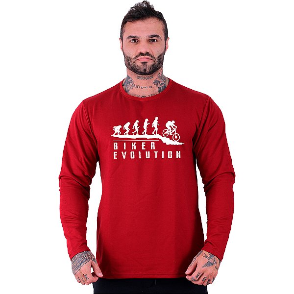 Camiseta Manga Longa Moletinho MXD Conceito MTB Biker Evolution