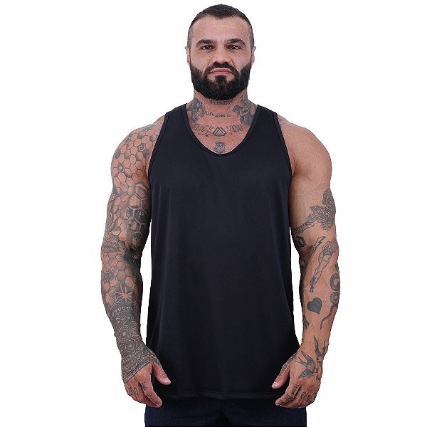 Regata Machão MXD Conceito Dry Fit 100% Poliéster Preto