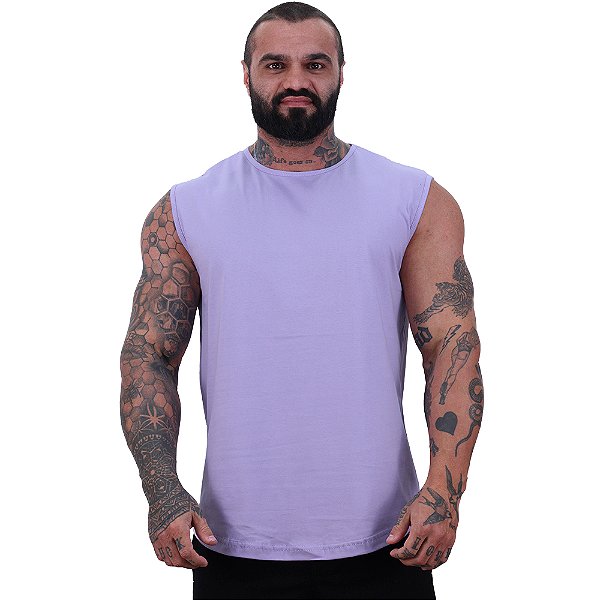 Regata Machão Longline Sem Manga MXD Conceito 100% Algodão Lilás Bebê
