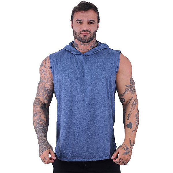 Regata Longline com Touca MXD Conceito 50% Algodão 50% Poliéster Mescla Marinho