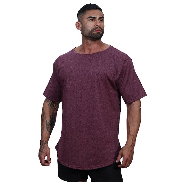 Camiseta Morcegão Masculina MXD Conceito Lisa 100% Algodão Bordô Mesclado
