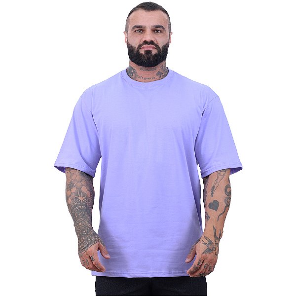 Camiseta Oversized Masculina MXD Conceito Maior Gramatura Lilás