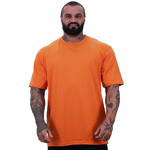 Camiseta Oversized Masculina MXD Conceito Maior Gramatura Laranja