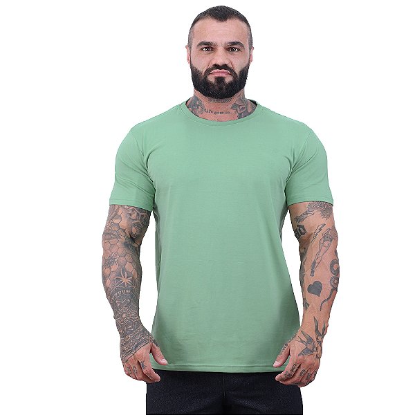 Camiseta Tradicional Masculina MXD Conceito Fio 40.1 Cotton Premium Verde Bebê