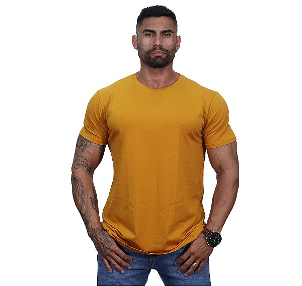 Camiseta Tradicional Masculina MXD Conceito Fio 40.1 Cotton Premium Caramelo