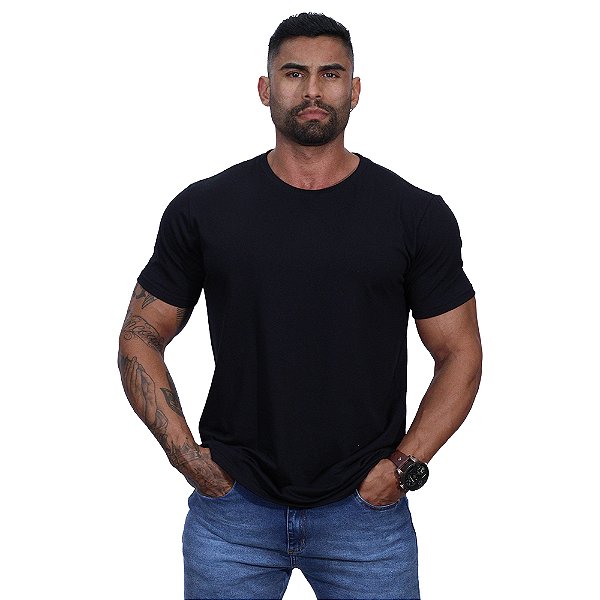 Camiseta Tradicional Cotton PIMA Peruano MXD Conceito Legítima com Selo de Originalidade 95% Algodão5% Elastano Fio 60.1 Preto