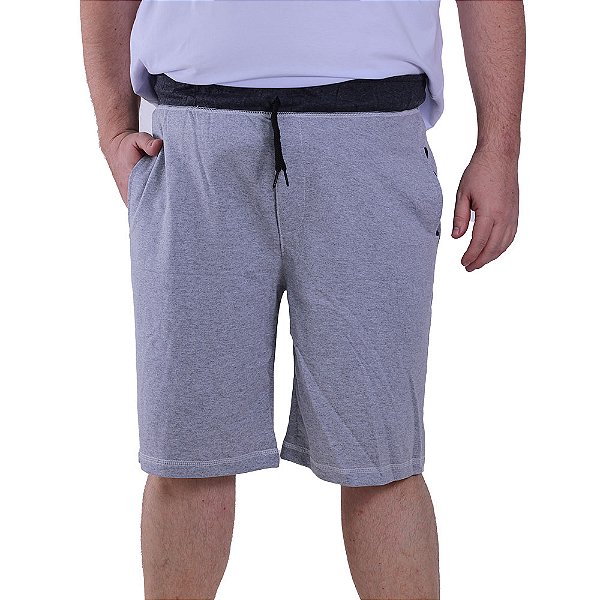 Bermuda Masculina Plus Size Moletinho MXD Conceito Mescla Claro