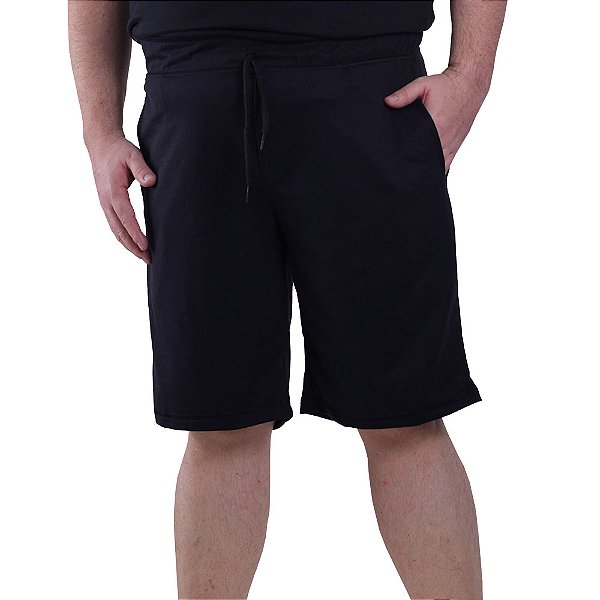 Bermuda Masculina Plus Size Moletinho MXD Conceito Preto