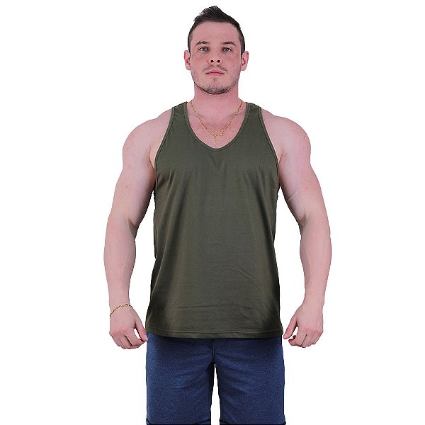 Regata Cavada Masculina MXD Conceito Verde Oliva