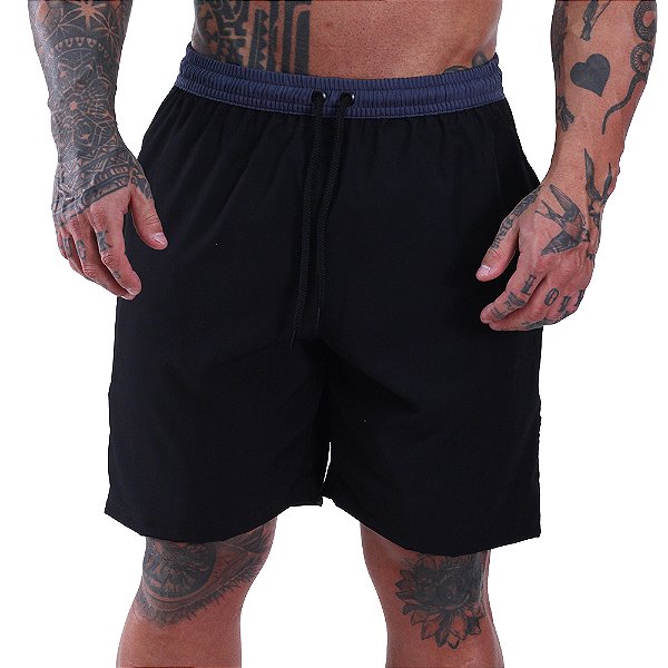 Bermuda em Tactel com Elastano Masculino MXD Conceito 3 Bolsos Preto