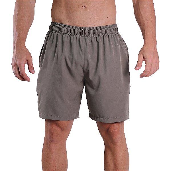 Short Tactel Elastic Masculino MXD Conceito 2 Bolsos Laterais Caqui Areia