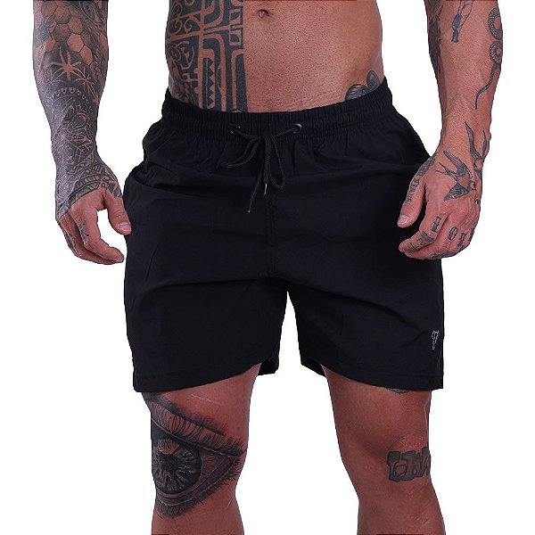 Shorts Tactel Masculino Marphim Preto Básico