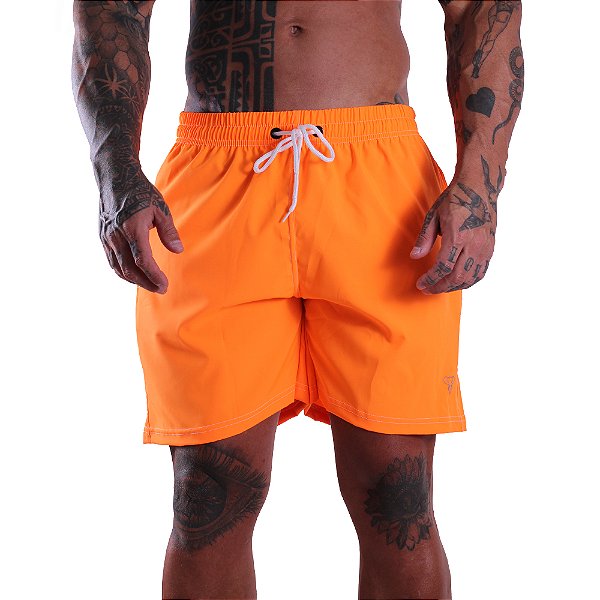 Shorts Tactel Masculino Marphim Laranja Neon