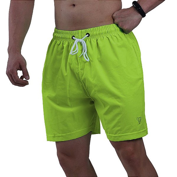 Short Tactel Masculino Marphim Verde Limão