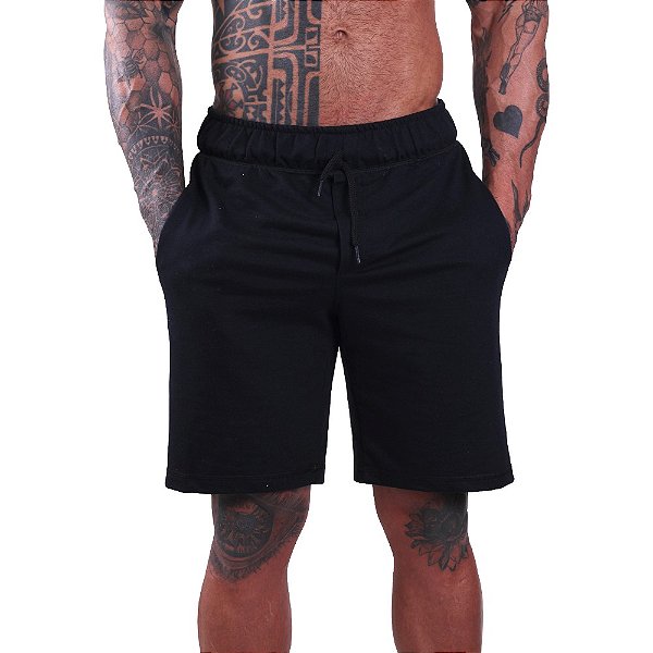 Bermuda Moletinho MXD Conceito Preto Básico Black