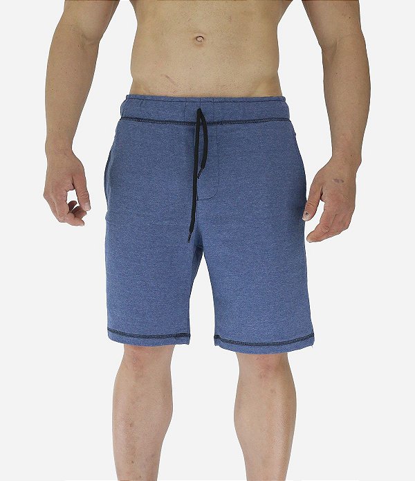 Bermuda Moletom MXD Conceito Mescla Azul