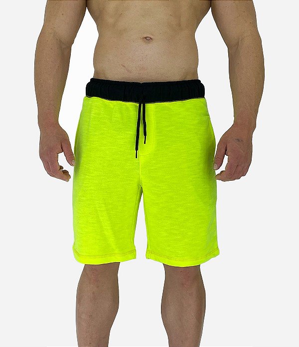 Bermuda Moletinho MXD Conceito Amarelo Fluorescente
