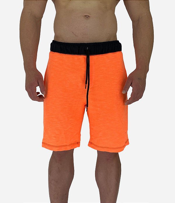 Bermuda Moletom MXD Conceito Laranja Fluorescente