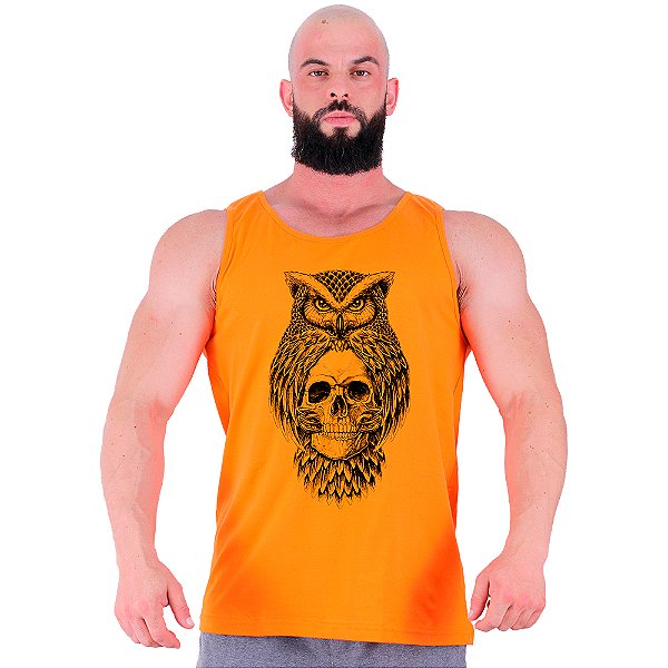 Regata Clássica Tradicional Masculina MXD Conceito Owl And Skull