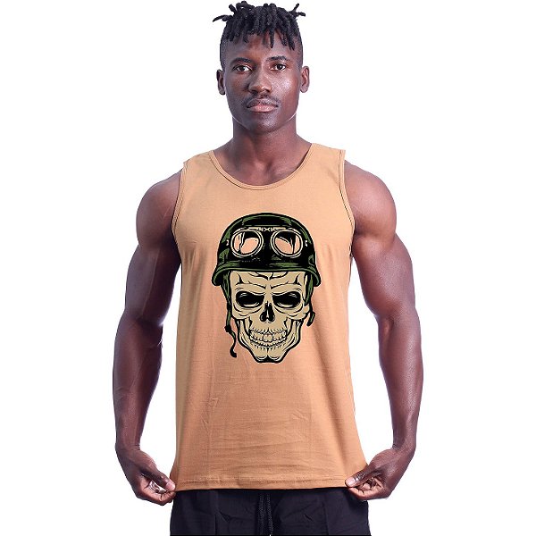 Regata Clássica Tradicional Masculina MXD Conceito Caveira Militar