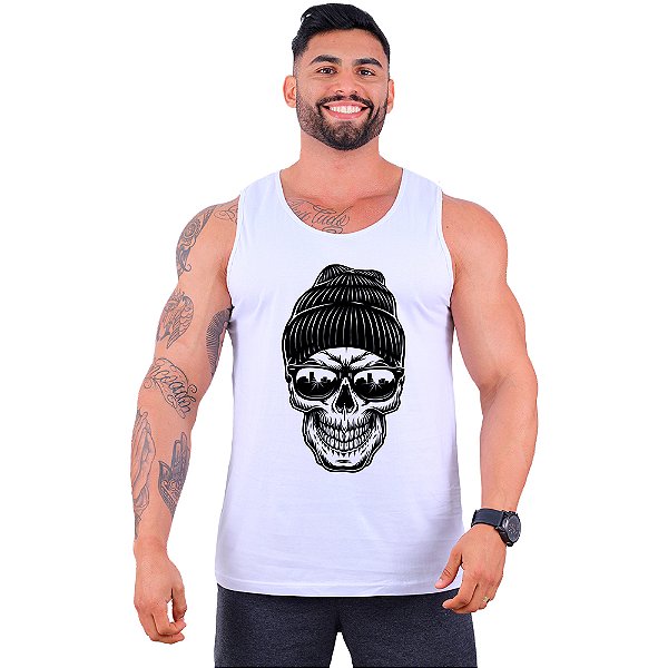 Regata Clássica Tradicional Masculina MXD Conceito Caveira De Gorro