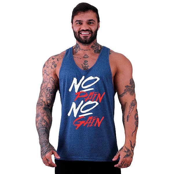Regata Cavada Masculina MXD Conceito No Pain No Gain