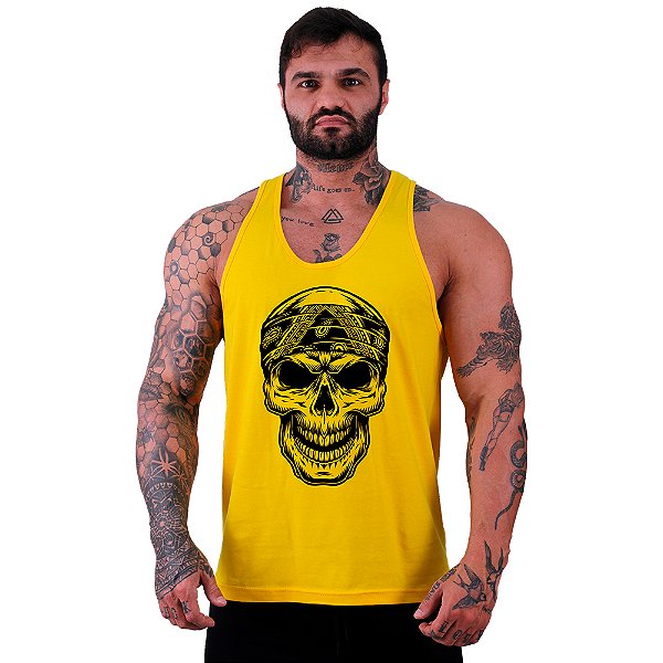 Regata Cavada Masculina MXD Conceito Caveira De Bandana