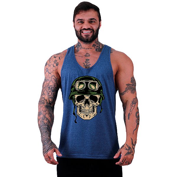 Regata Cavada Masculina MXD Conceito Caveira Militar