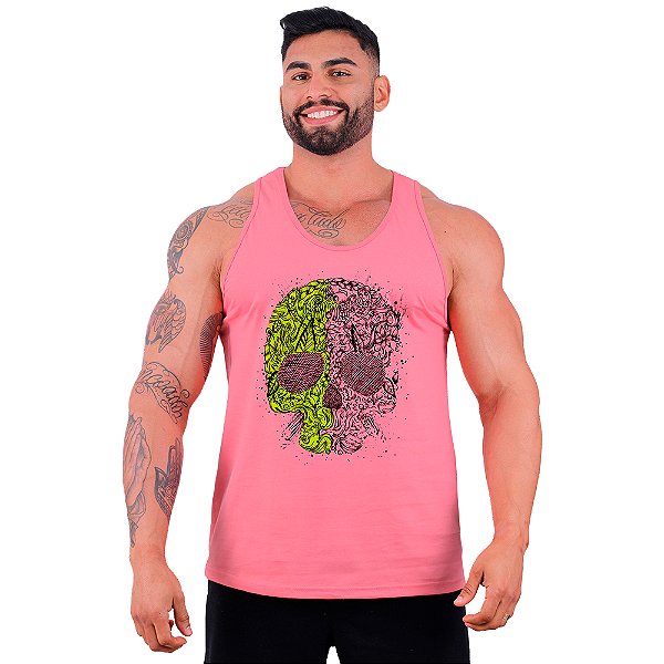 Regata Cavada Masculina MXD Conceito Caveira Matagal Skull Florest