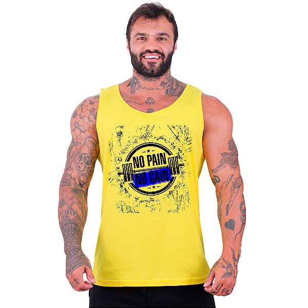 Regata Clássica Tradicional Masculina MXD Conceito No Pain No Gain Halteres