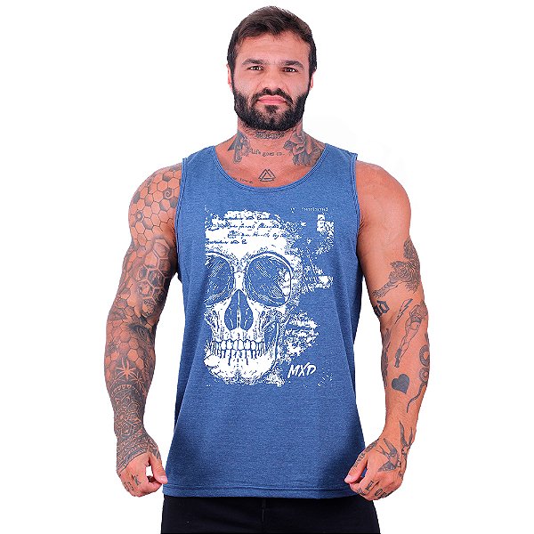 Regata Clássica Tradicional Masculina MXD Conceito Scribbled Skull