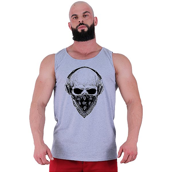 Regata Clássica Tradicional Masculina MXD Conceito Caveira Gangster