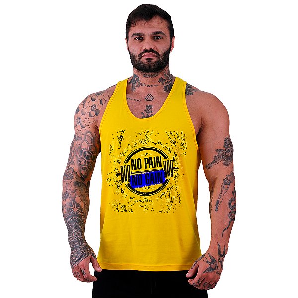 Regata Cavada Masculina MXD Conceito No Pain No Gain Halteres