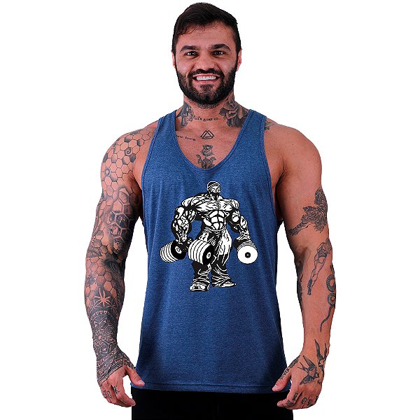 Regata Cavada Masculina MXD Conceito BodyBuilder Halteres Musculoso